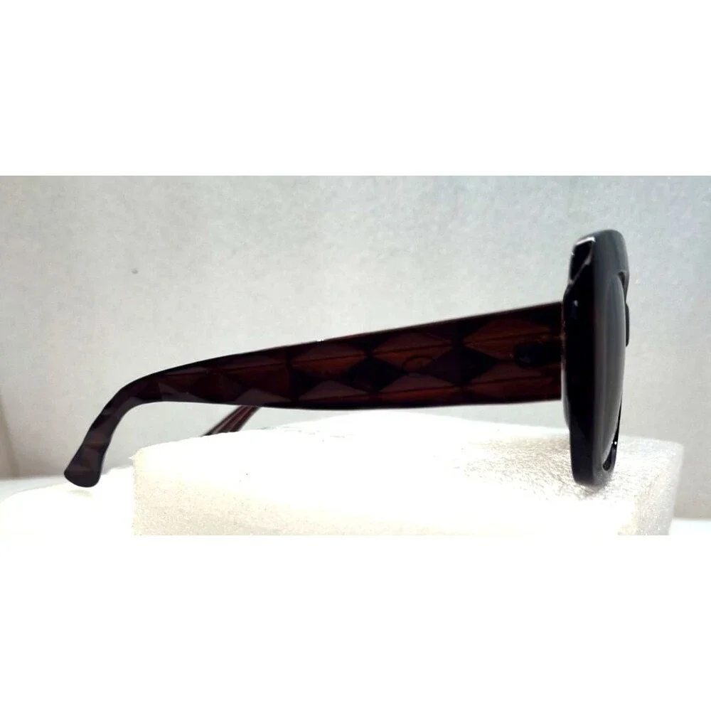 Vtg Oscar de la Renta Brown Oversized Sunglasses Rectangle Mod 1360 57-13-139